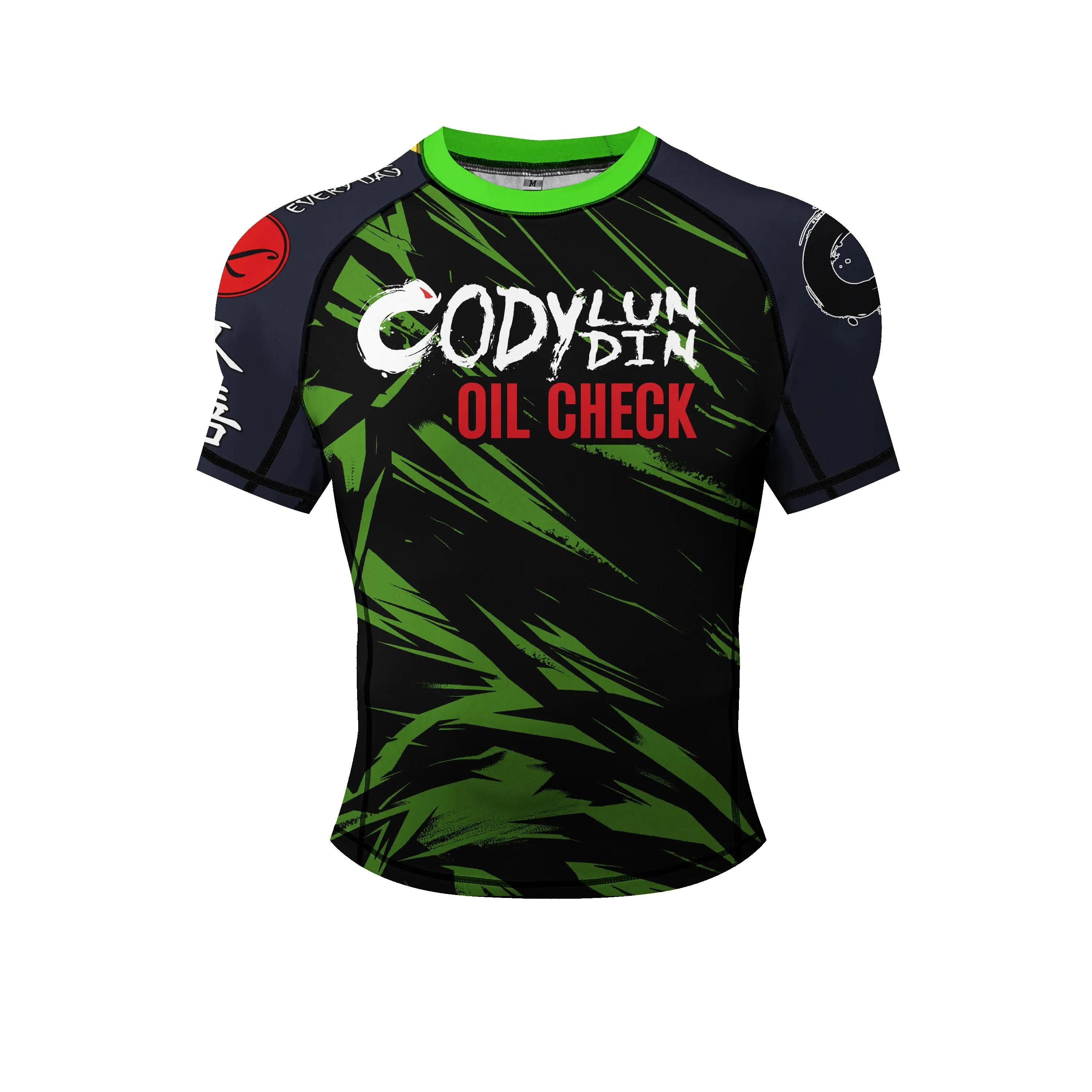 Oil Check: Lubed for Battle, Ready to Roll 2 Piece Short Sleeve Compression Rashguard Set