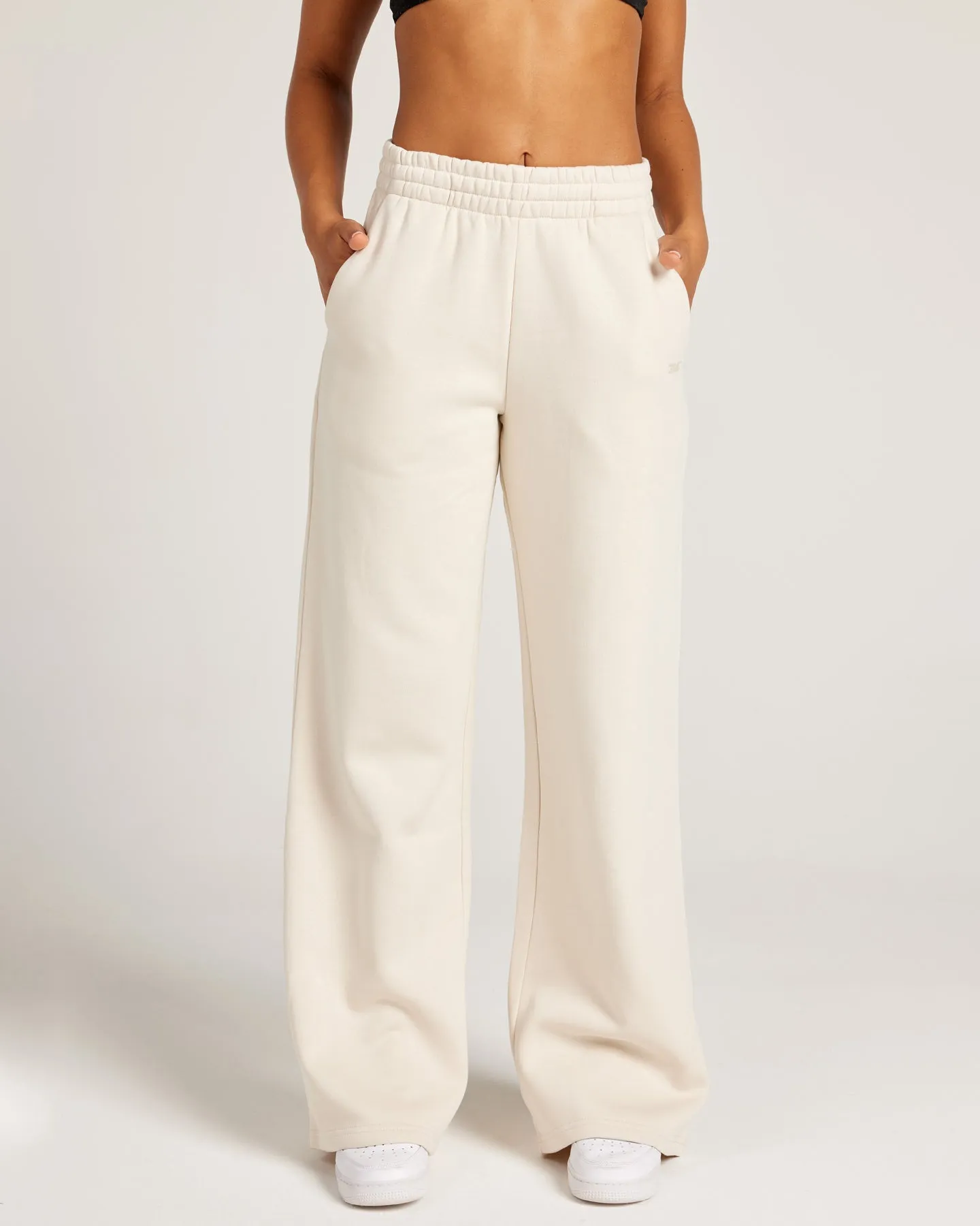 Omni Wide Leg Trackpants - Bone