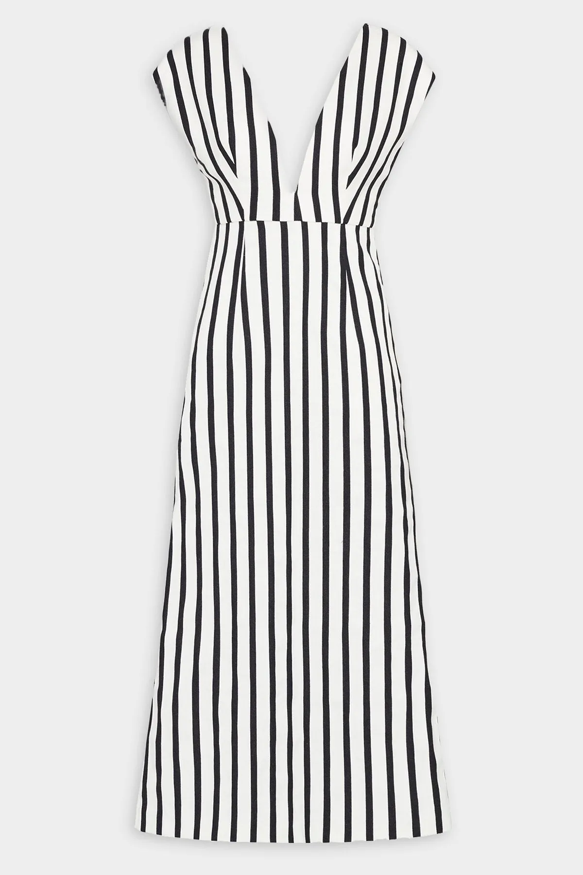 Origami Dress in Ivory & Black Stripe