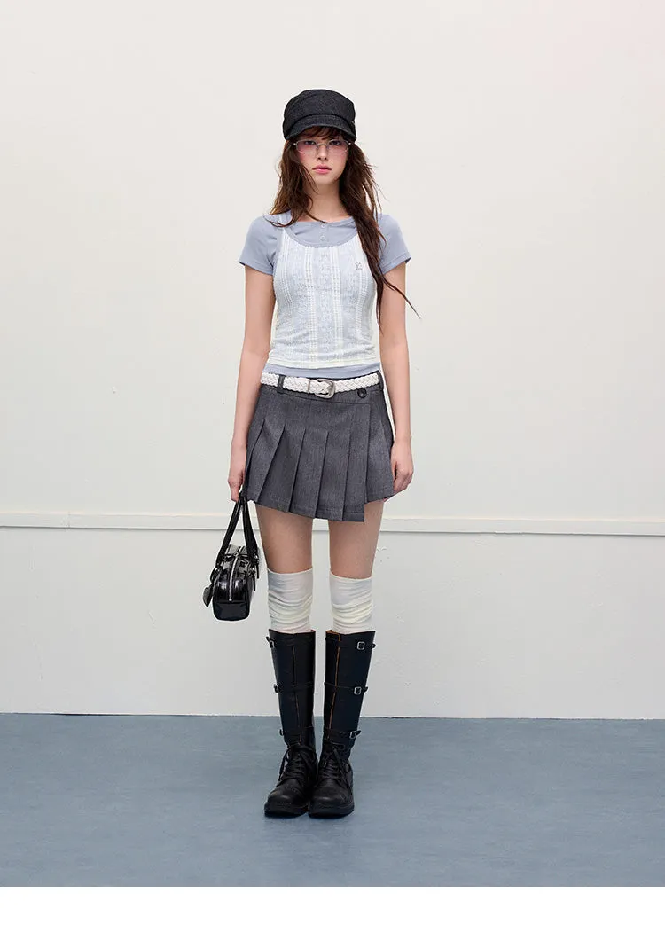 Overlapped Pleat Skirt