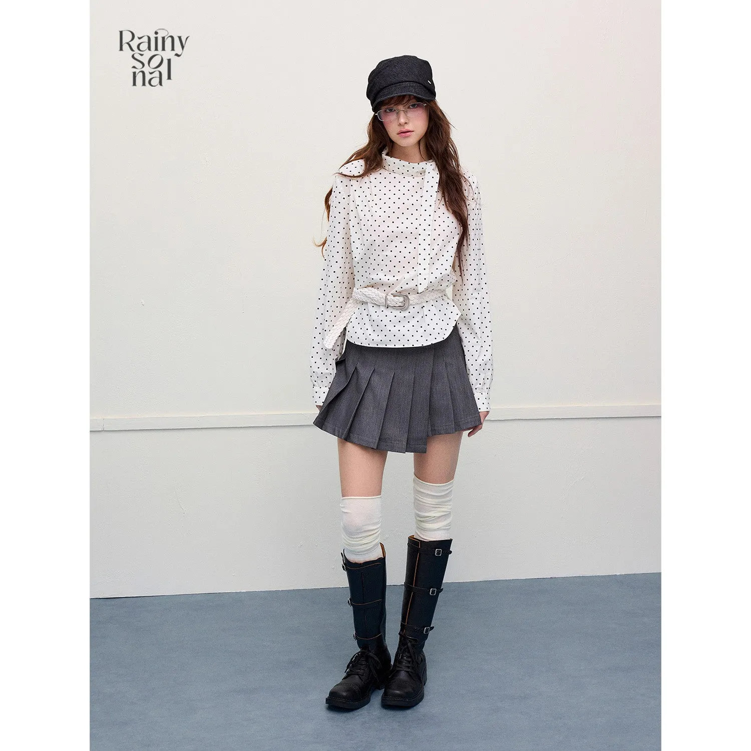 Overlapped Pleat Skirt