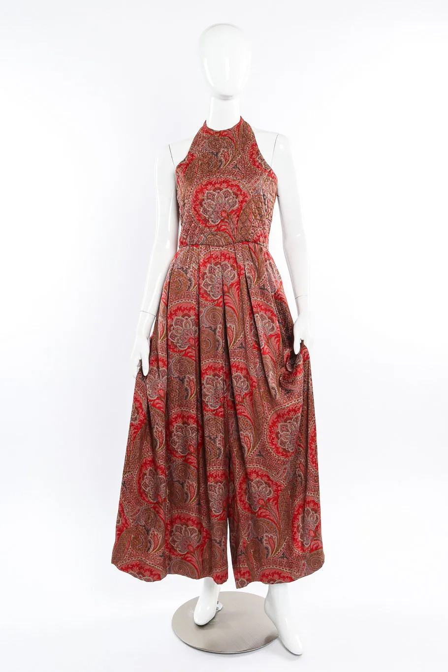 Paisley Halter Jumpsuit & Shawl