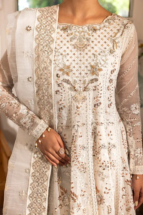 Pakistani Party Wear in White Frock and Trouser Style