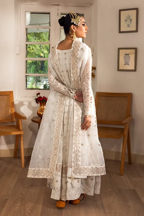 Pakistani Party Wear in White Frock and Trouser Style