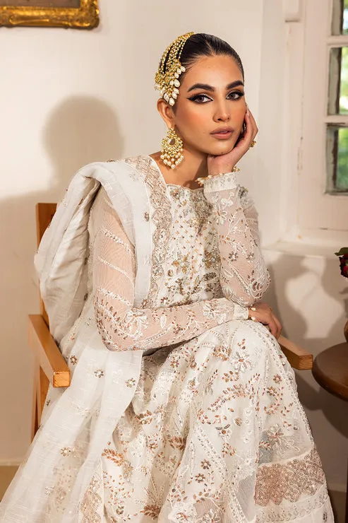 Pakistani Party Wear in White Frock and Trouser Style