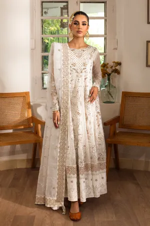 Pakistani Party Wear in White Frock and Trouser Style