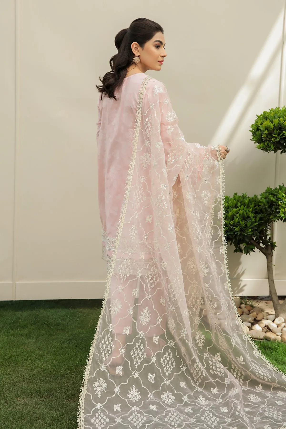 Pakistani Pink Short Kameez with Trousers Party Wear