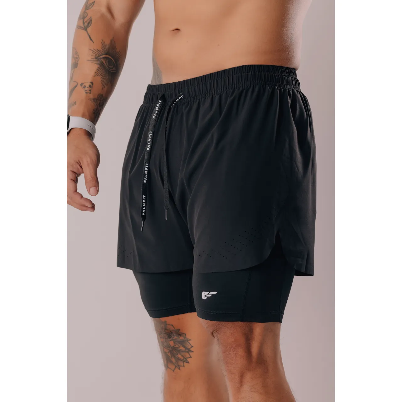 Palmfit Core 2 in 1 Shorts, Black
