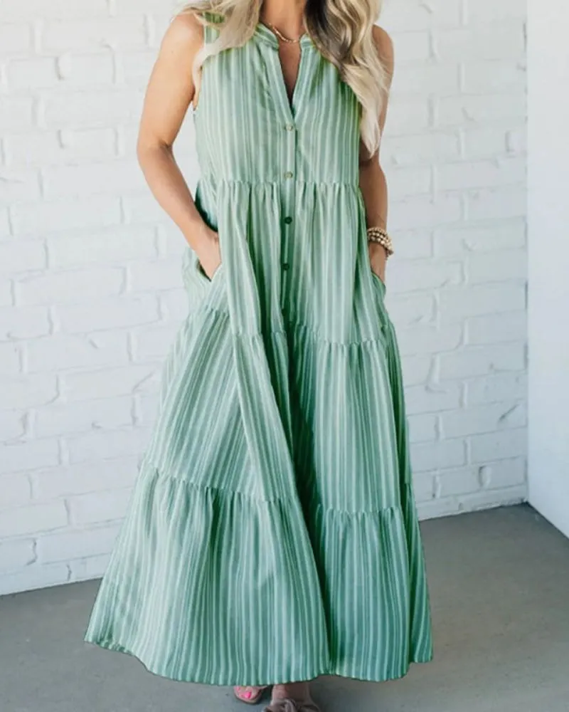 Patricia - Sleeveless striped dresses