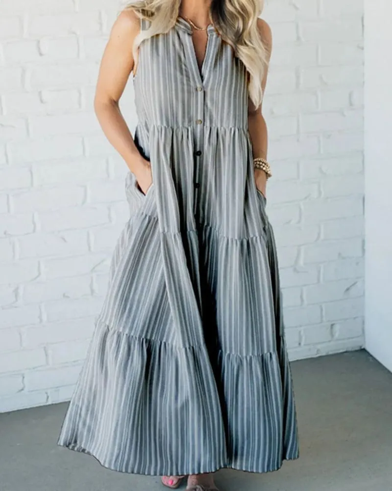Patricia - Sleeveless striped dresses