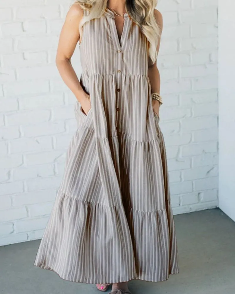 Patricia - Sleeveless striped dresses