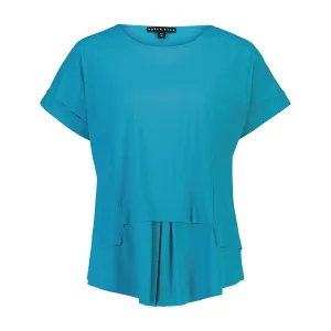 Paula Ryan Stepped Front Cuffed Sleeve Top 8195