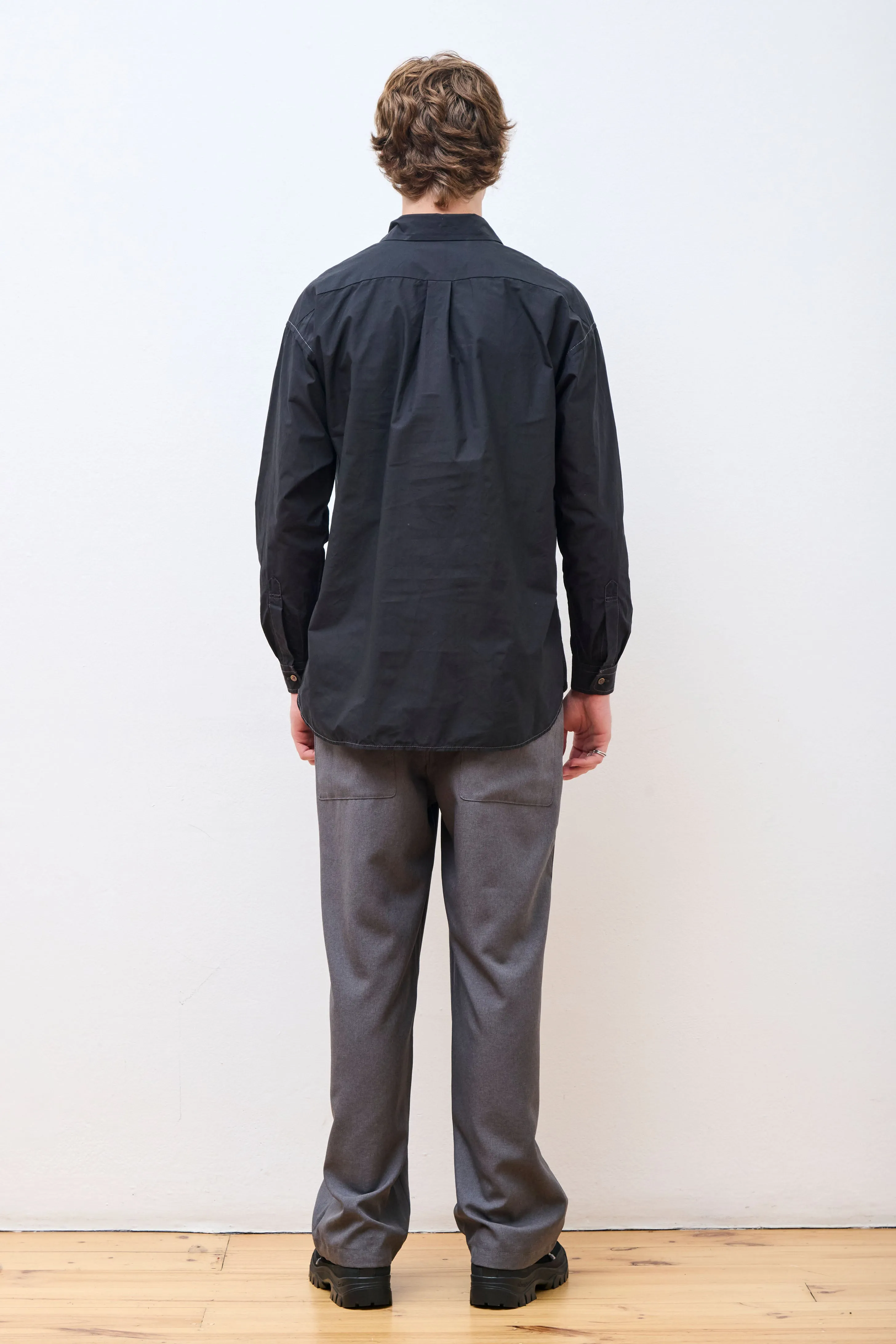 Pe Melange Twill Wide Pants Gray