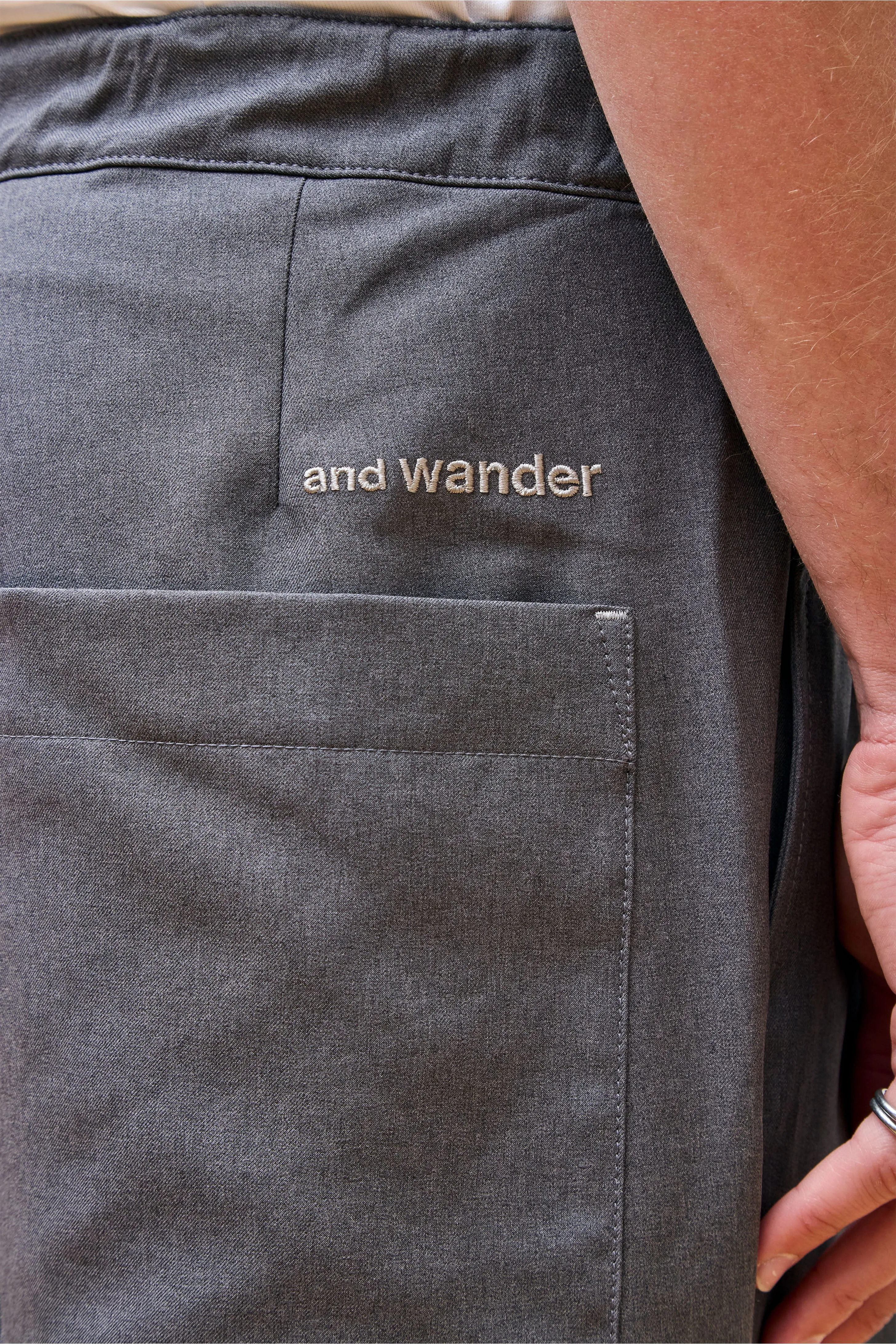 Pe Melange Twill Wide Pants Gray