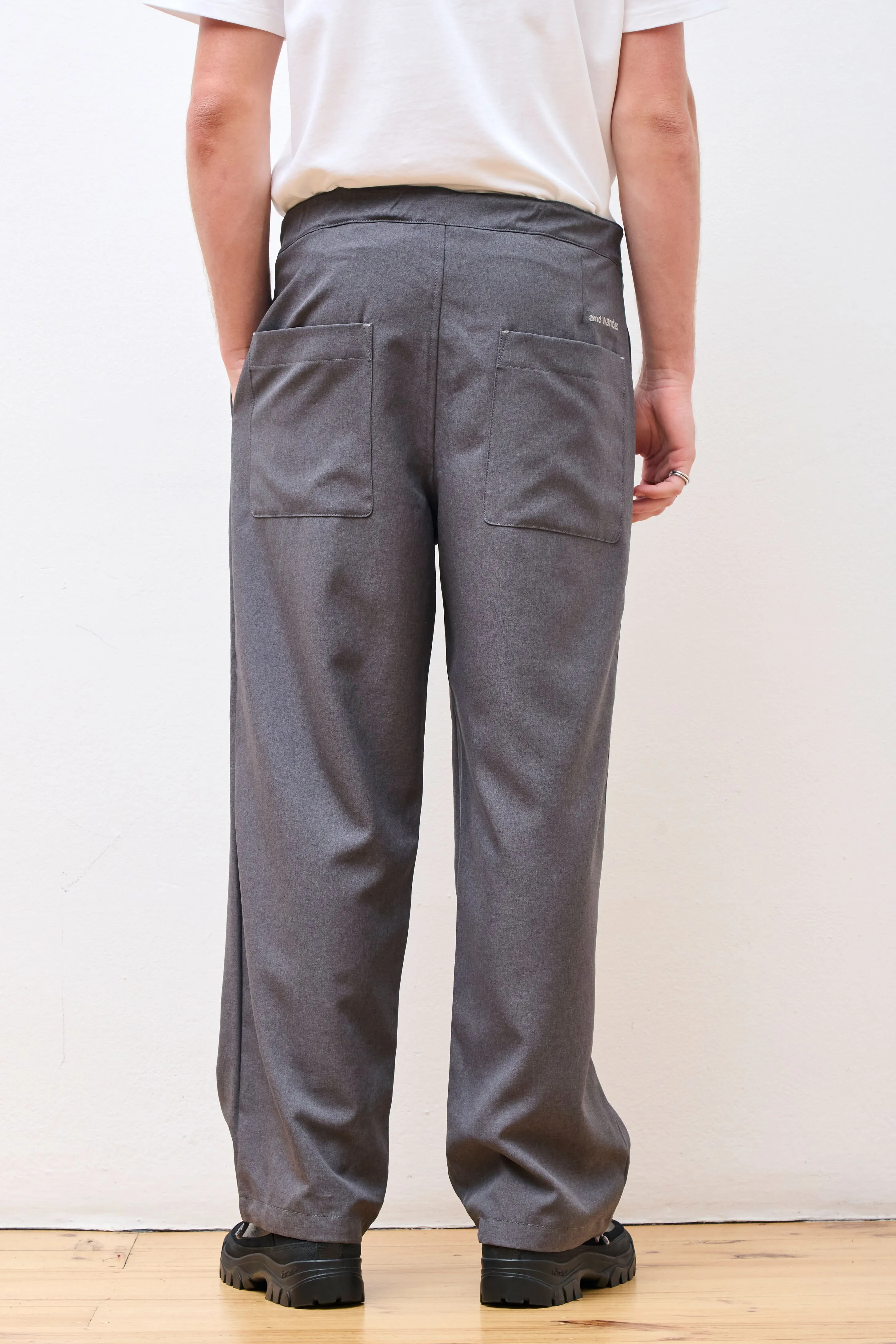 Pe Melange Twill Wide Pants Gray