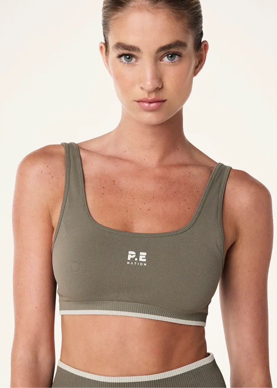 P.E NATION Restore Seamless Scoop Bra - Khaki
