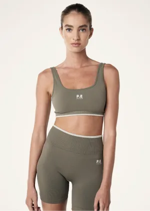 P.E NATION Restore Seamless Scoop Bra - Khaki