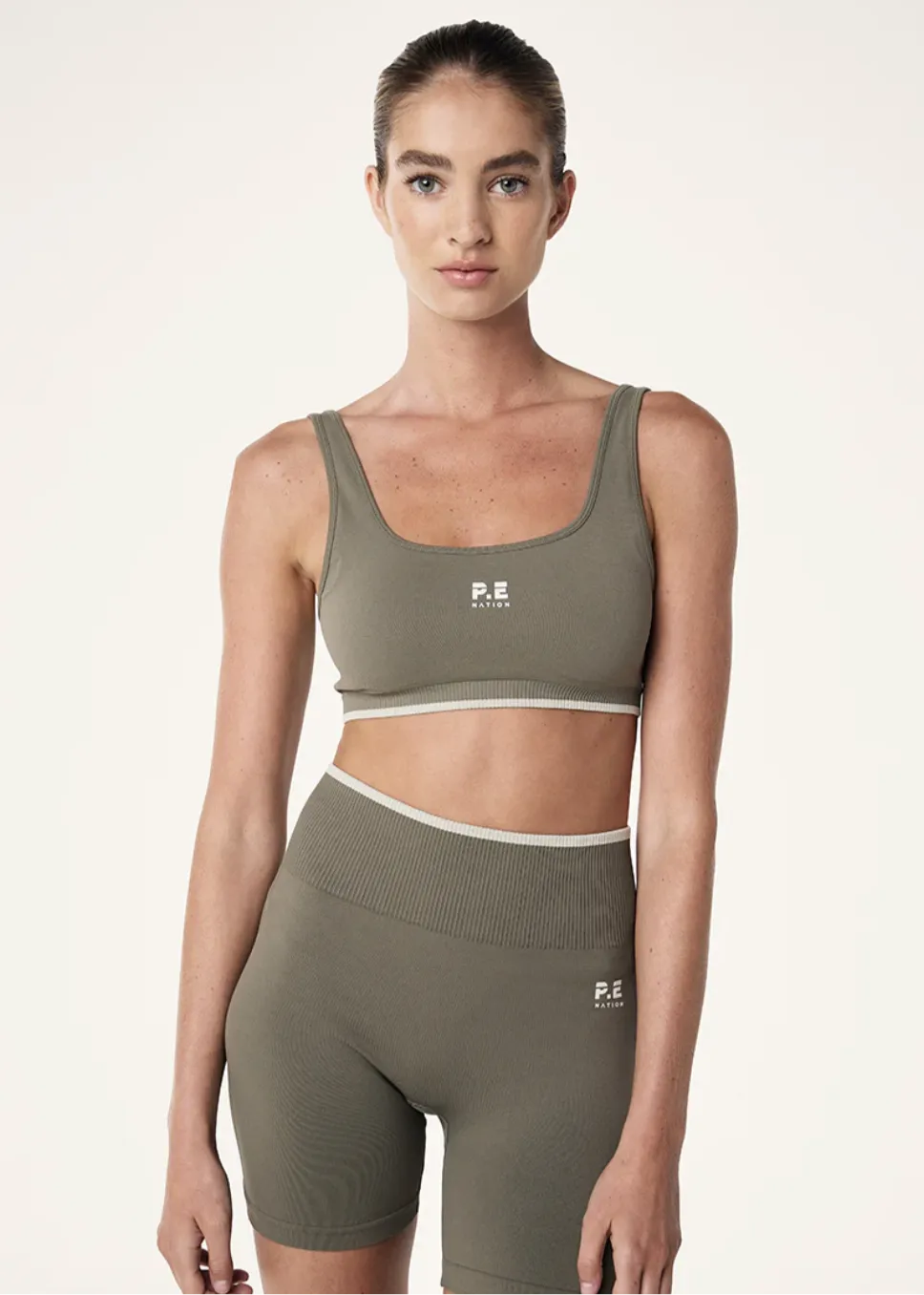 P.E NATION Restore Seamless Scoop Bra - Khaki