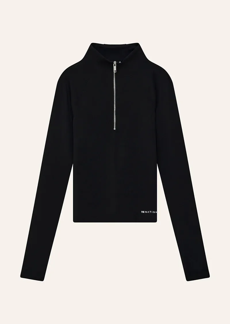 P.E Nation Routine Quarter Zip Long Sleeve - Black