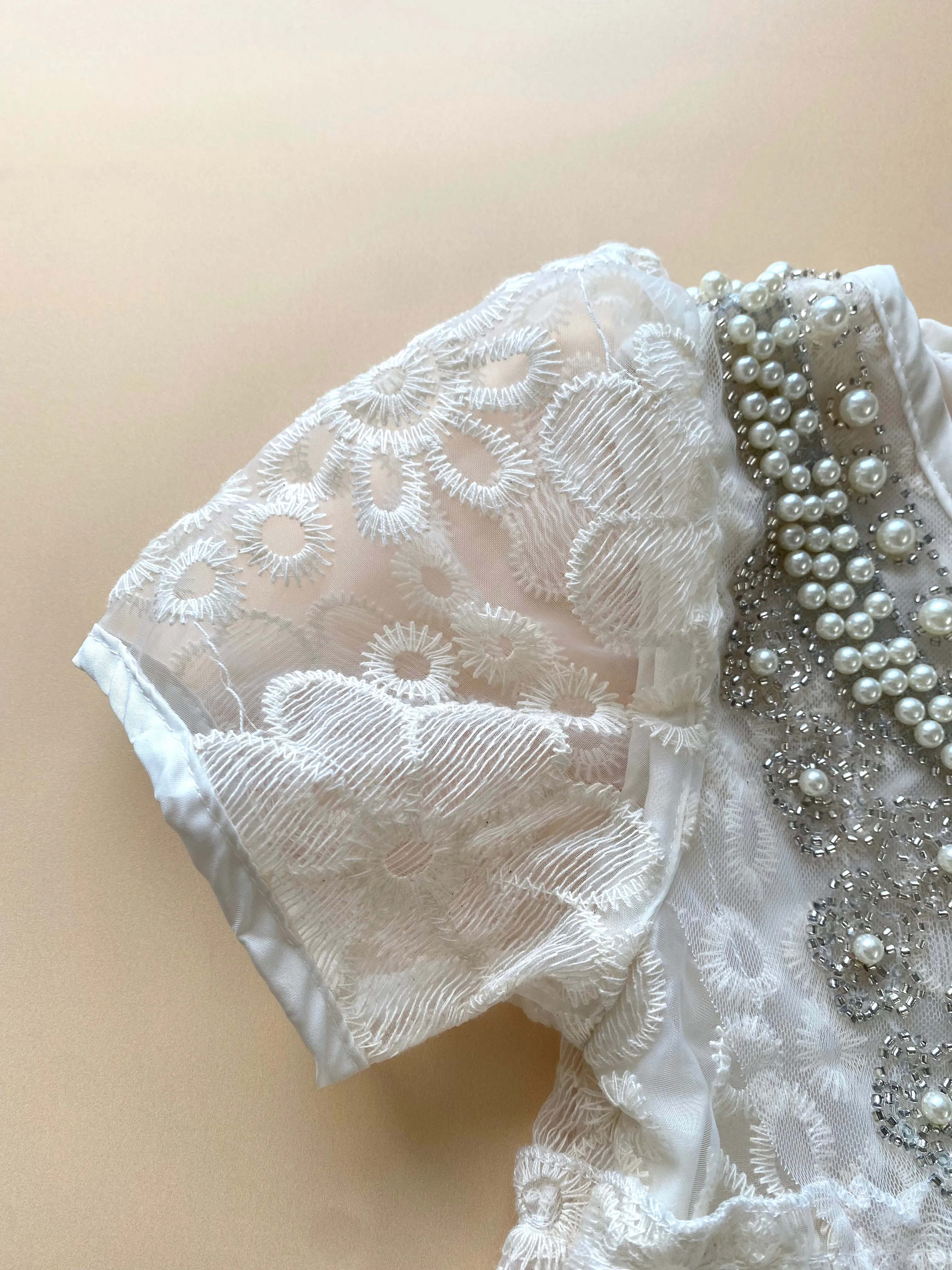 Pearl Embellished Lace Dress