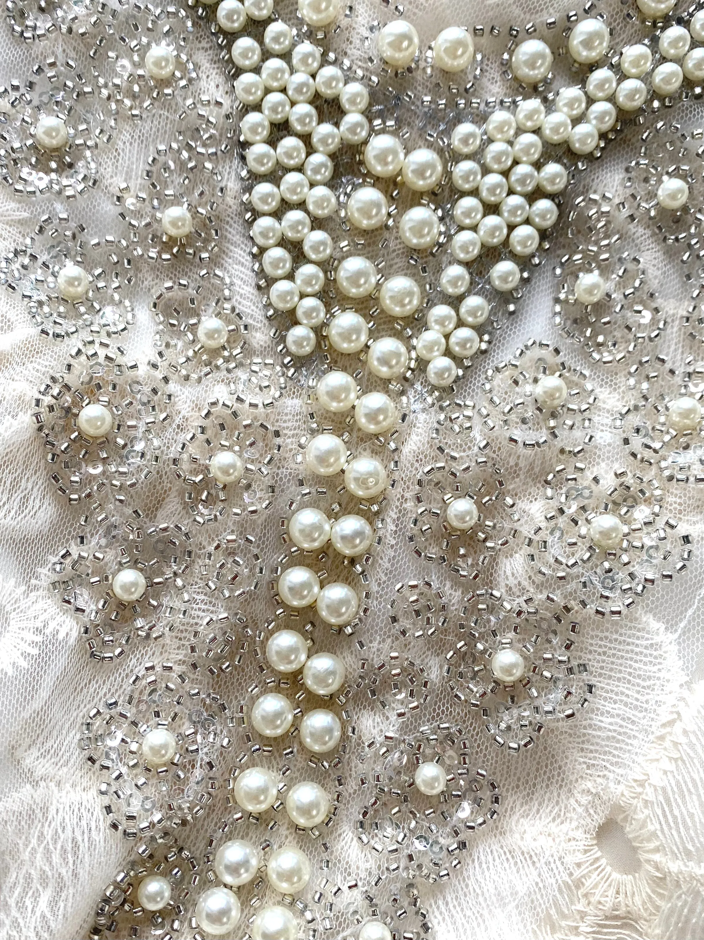 Pearl Embellished Lace Dress