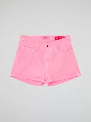 Pink Denim Shorts
