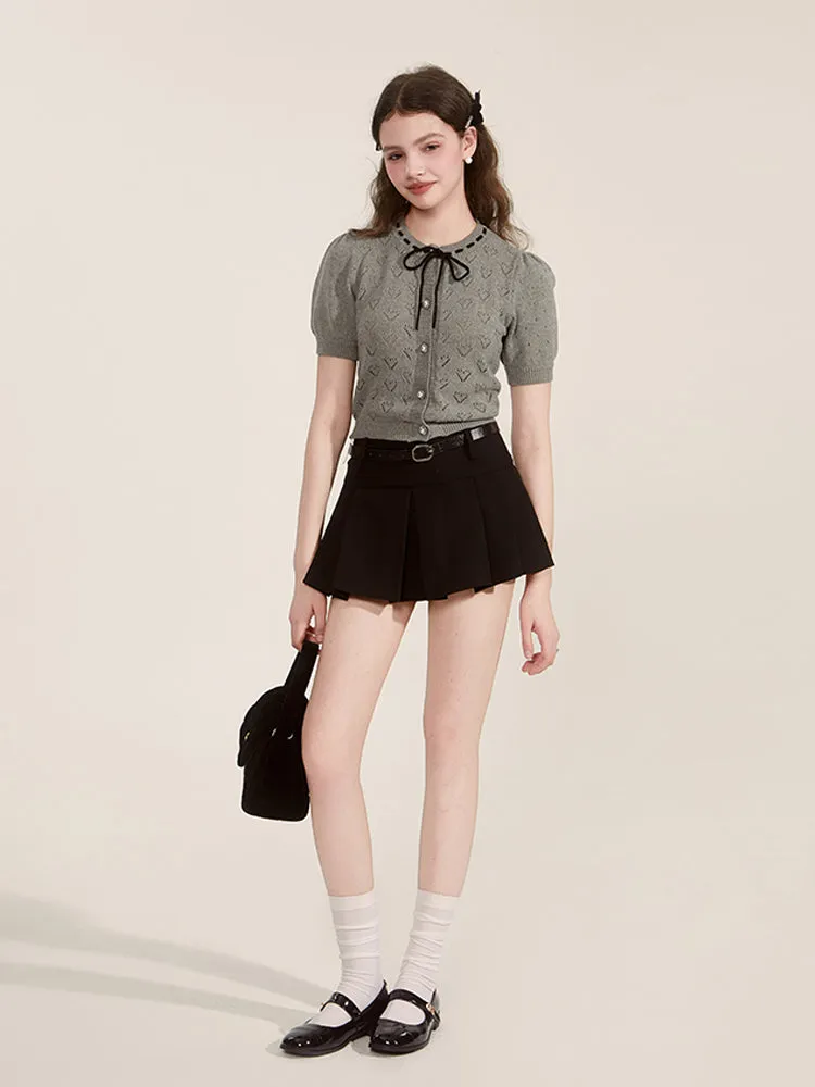 Pleated Skirt-Style Shorts