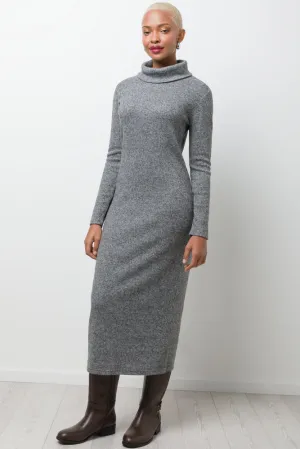 Poloneck Bodycon Maxi Dress Grey