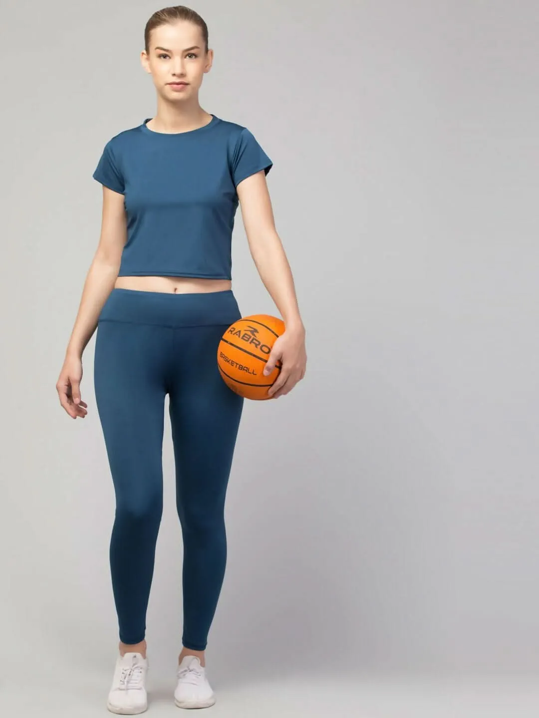 Premium High GSM Activewear Solid Yoga Pants for Women & Girls (TEAL)