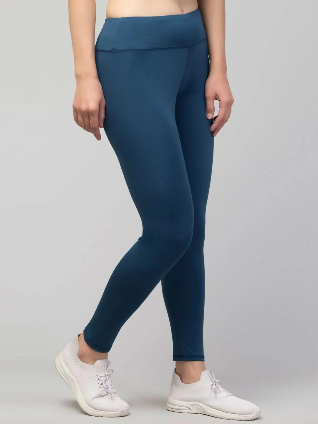 Premium High GSM Activewear Solid Yoga Pants for Women & Girls (TEAL)