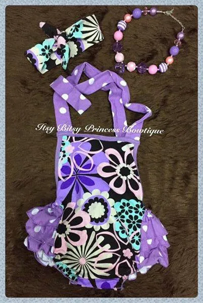 Purple Floral Playsuit