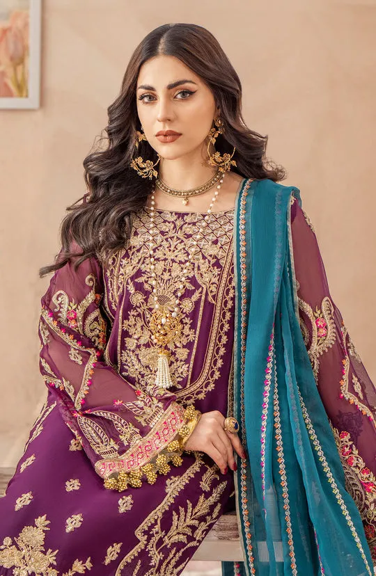 Purple Heavily Embellished Pakistani Kameez Trousers Wedding Dress