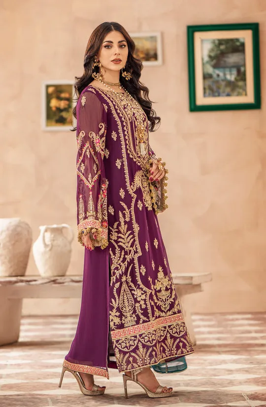 Purple Heavily Embellished Pakistani Kameez Trousers Wedding Dress