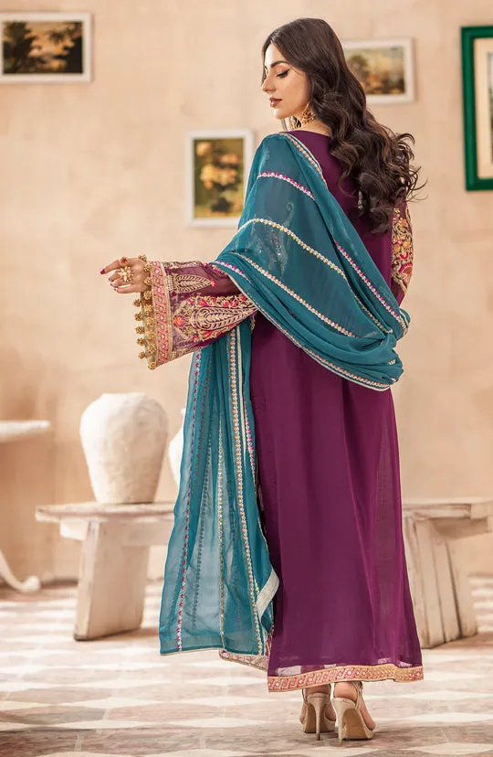 Purple Heavily Embellished Pakistani Kameez Trousers Wedding Dress