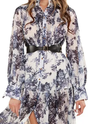 "JOUI" FLORAL LONG SLEEVE MAXI DRESS (REGULAR & PLUS SIZE)