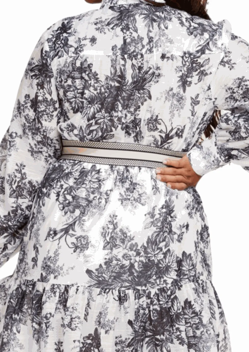 "JOUI" FLORAL LONG SLEEVE MAXI DRESS (REGULAR & PLUS SIZE)