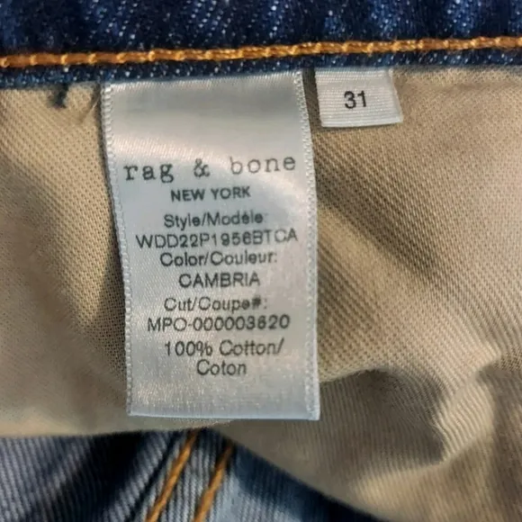 Rag &amp; Bone Womens Shorts Size 31 Dre Low Rise Denim Frayed Hem Button Fly New