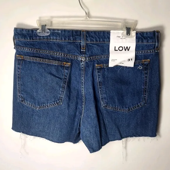 Rag &amp; Bone Womens Shorts Size 31 Dre Low Rise Denim Frayed Hem Button Fly New