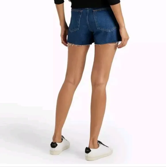 Rag &amp; Bone Womens Shorts Size 31 Dre Low Rise Denim Frayed Hem Button Fly New