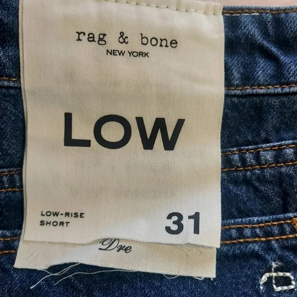 Rag &amp; Bone Womens Shorts Size 31 Dre Low Rise Denim Frayed Hem Button Fly New