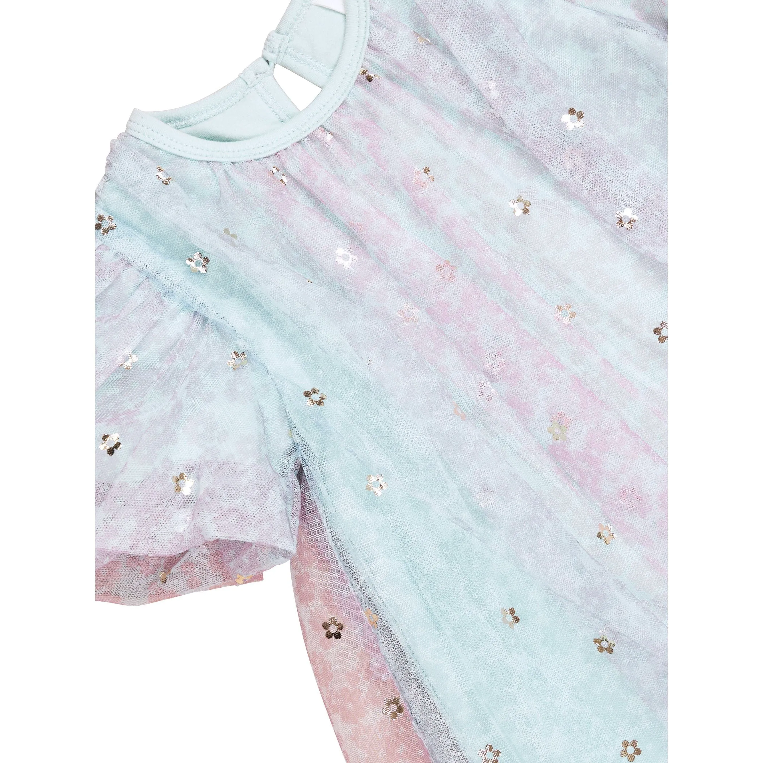 Rainbow Flower Tulle Party Dress