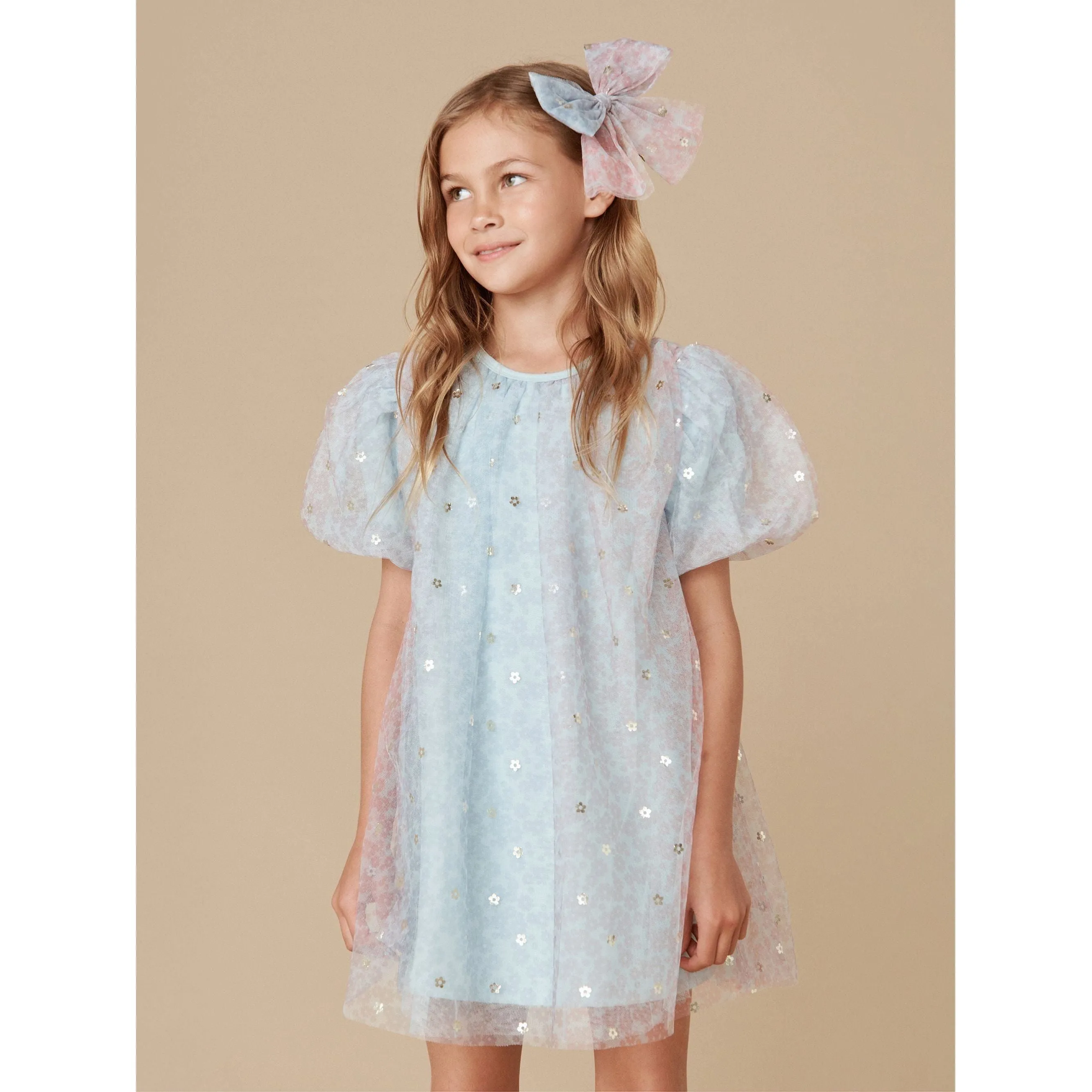 Rainbow Flower Tulle Party Dress