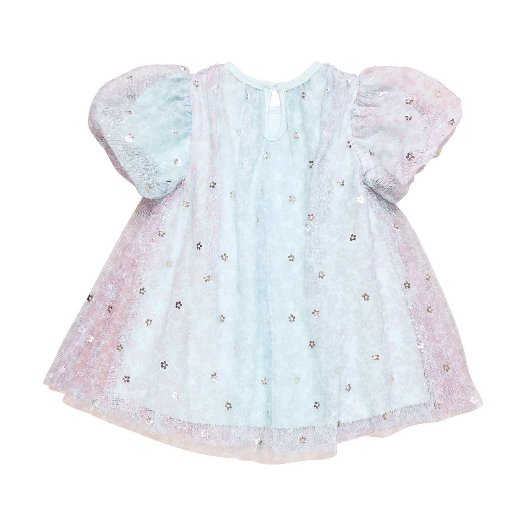 Rainbow Flower Tulle Party Dress