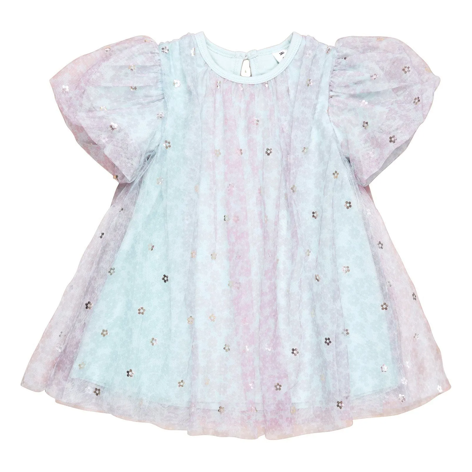 Rainbow Flower Tulle Party Dress