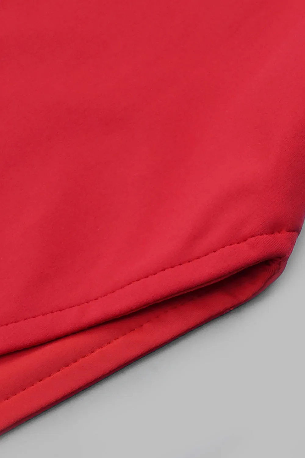 Red O Neck One Shoulder Sleeveless High Split Maxi Dress