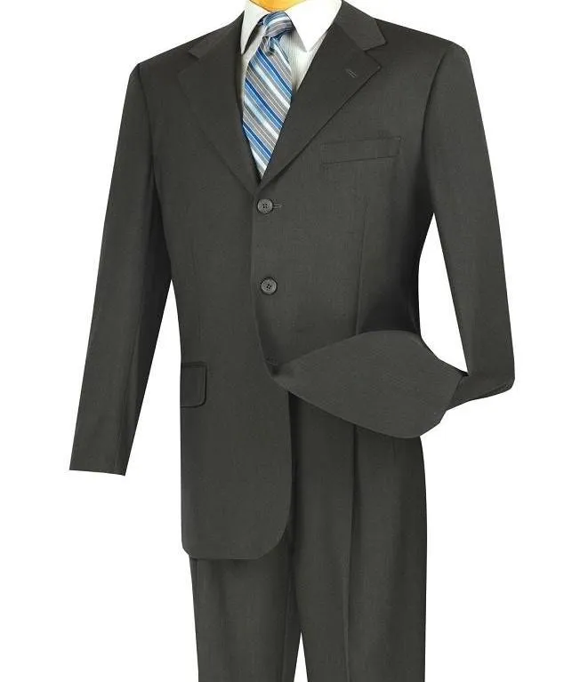 Regular Fit 2 Piece 3 Button Suit (Charcoal) 3PP