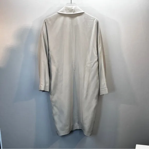 REISS  Manhattan Thistle Gray Trench Coat Two button Tailored Chic No Sash USA 0