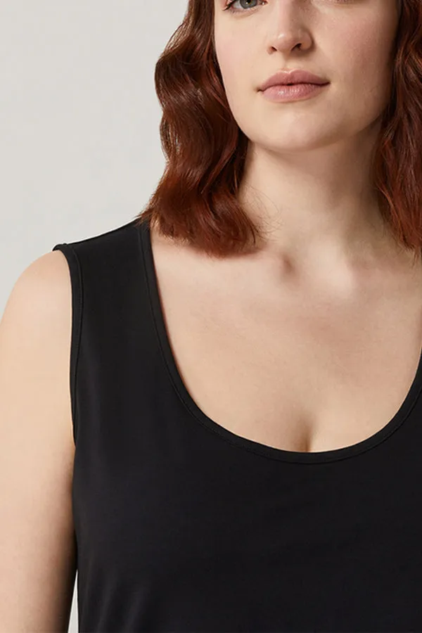 RELAIS BLACK COTTON JERSEY TOP