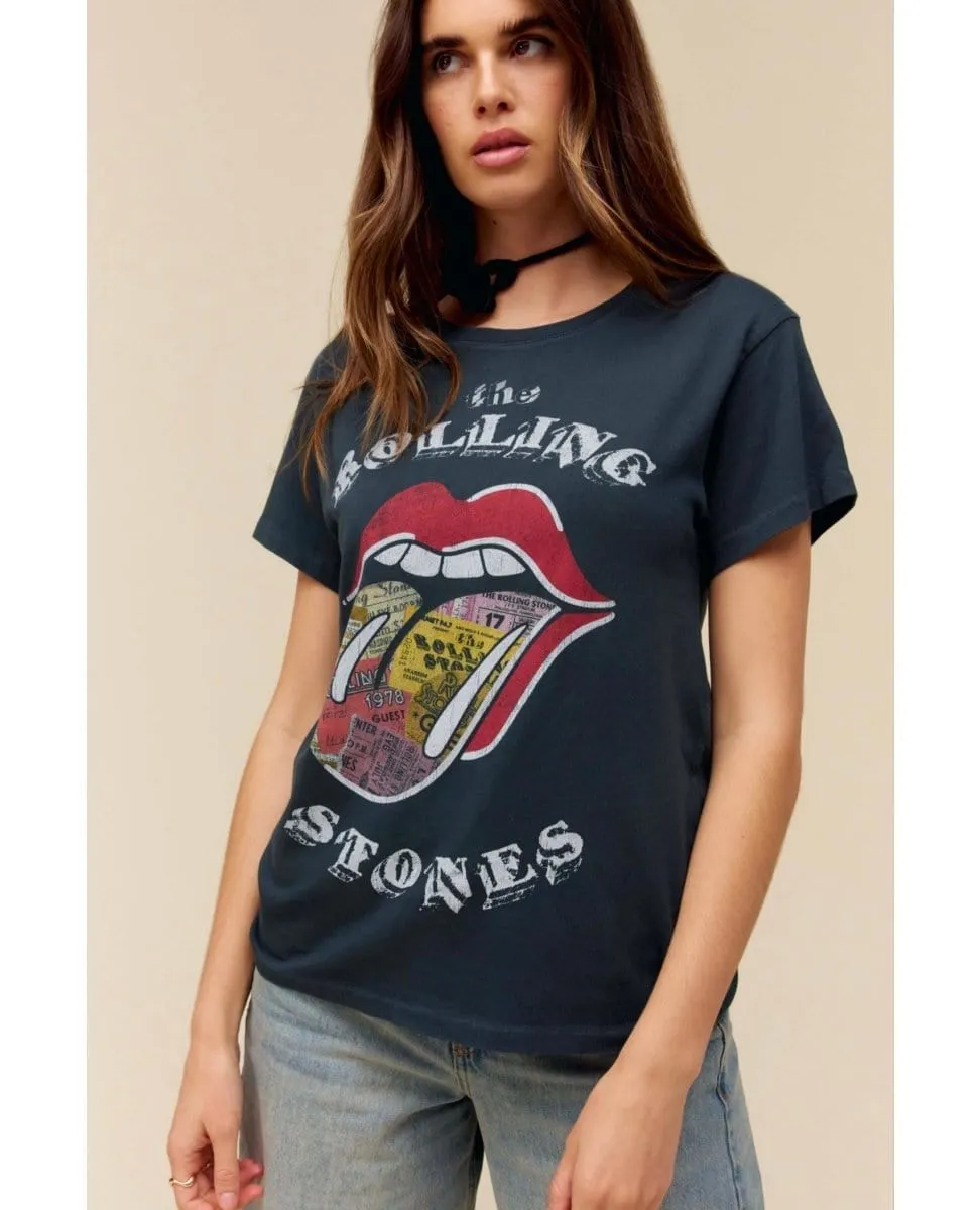 Restocked Rolling Stones Ticket Tee Vintage Black