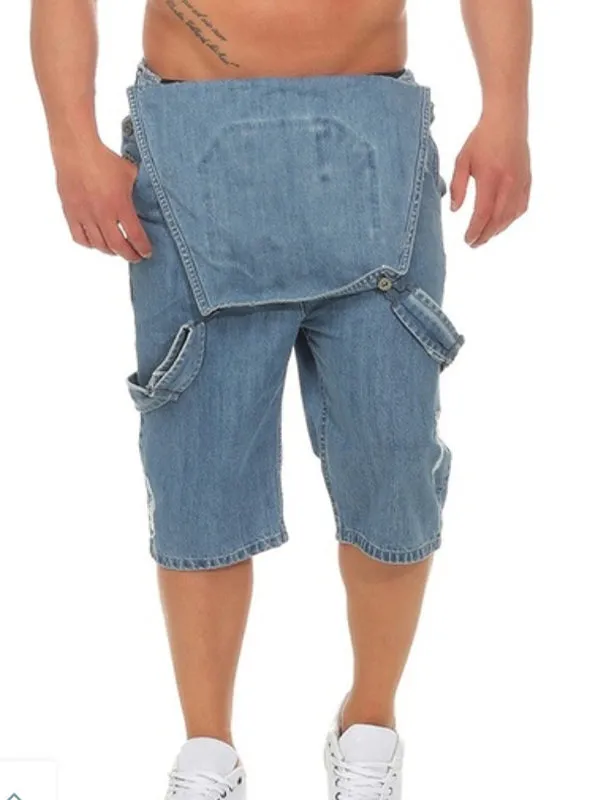 Retro Denim Ripped Rompers